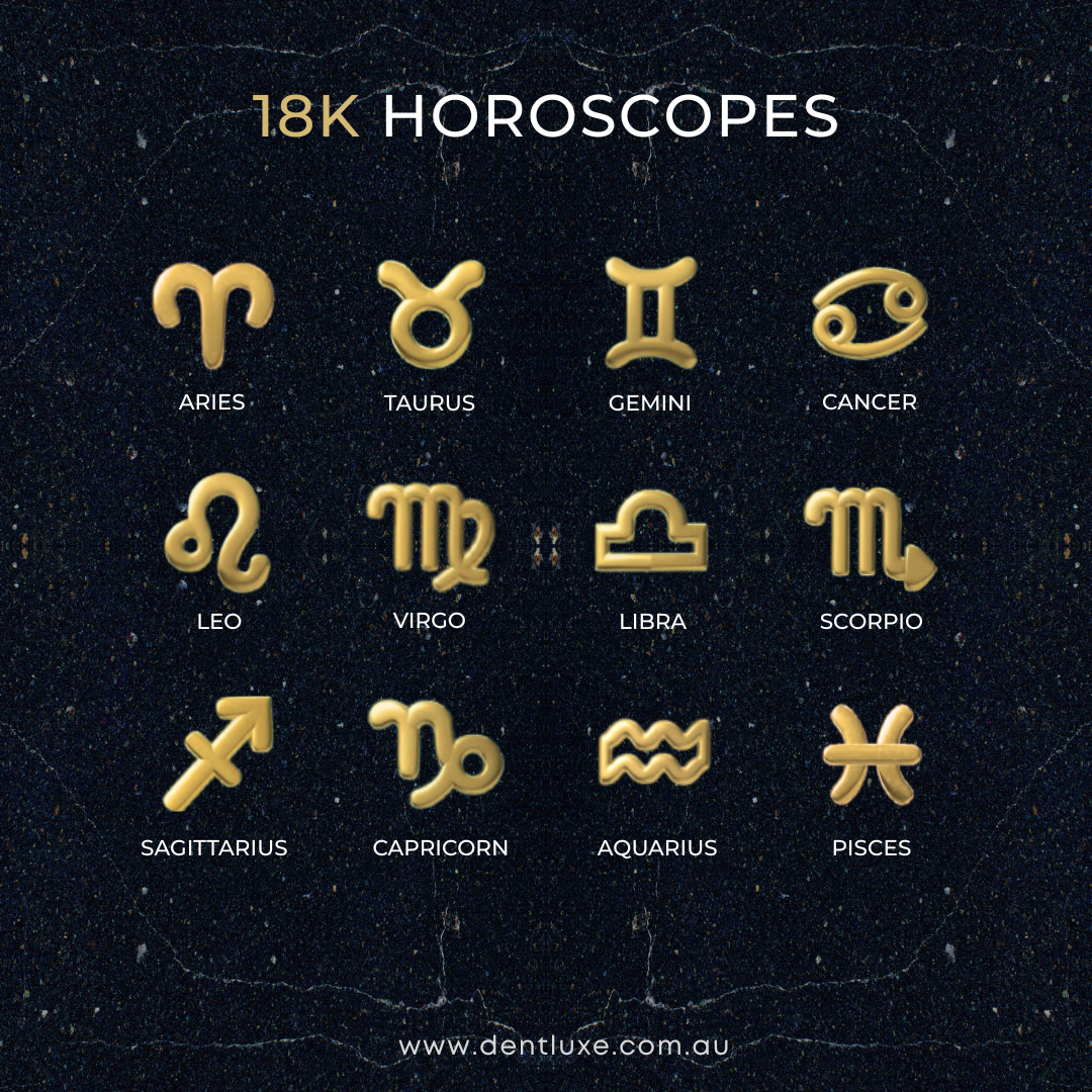 18k Gold Tooth Gems HOROSCOPES ZODIAC STAR SIGNS Dentluxe