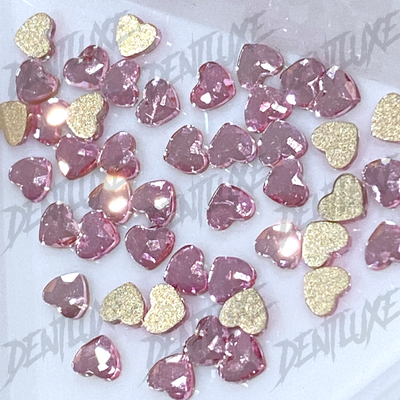 Pink Heart Crystal Tooth Gems Swarovski Preciosa