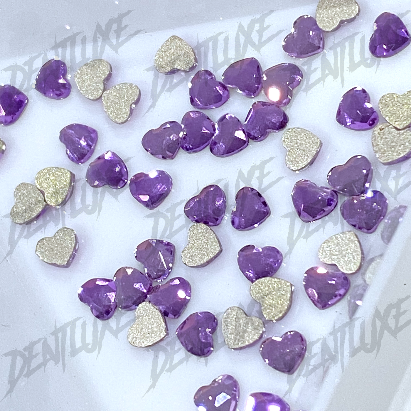 Purple Heart Crystal Tooth Gems Swarovski Preciosa
