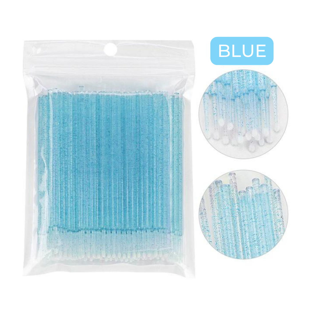Blue Glitter Disposable Microbrushes 