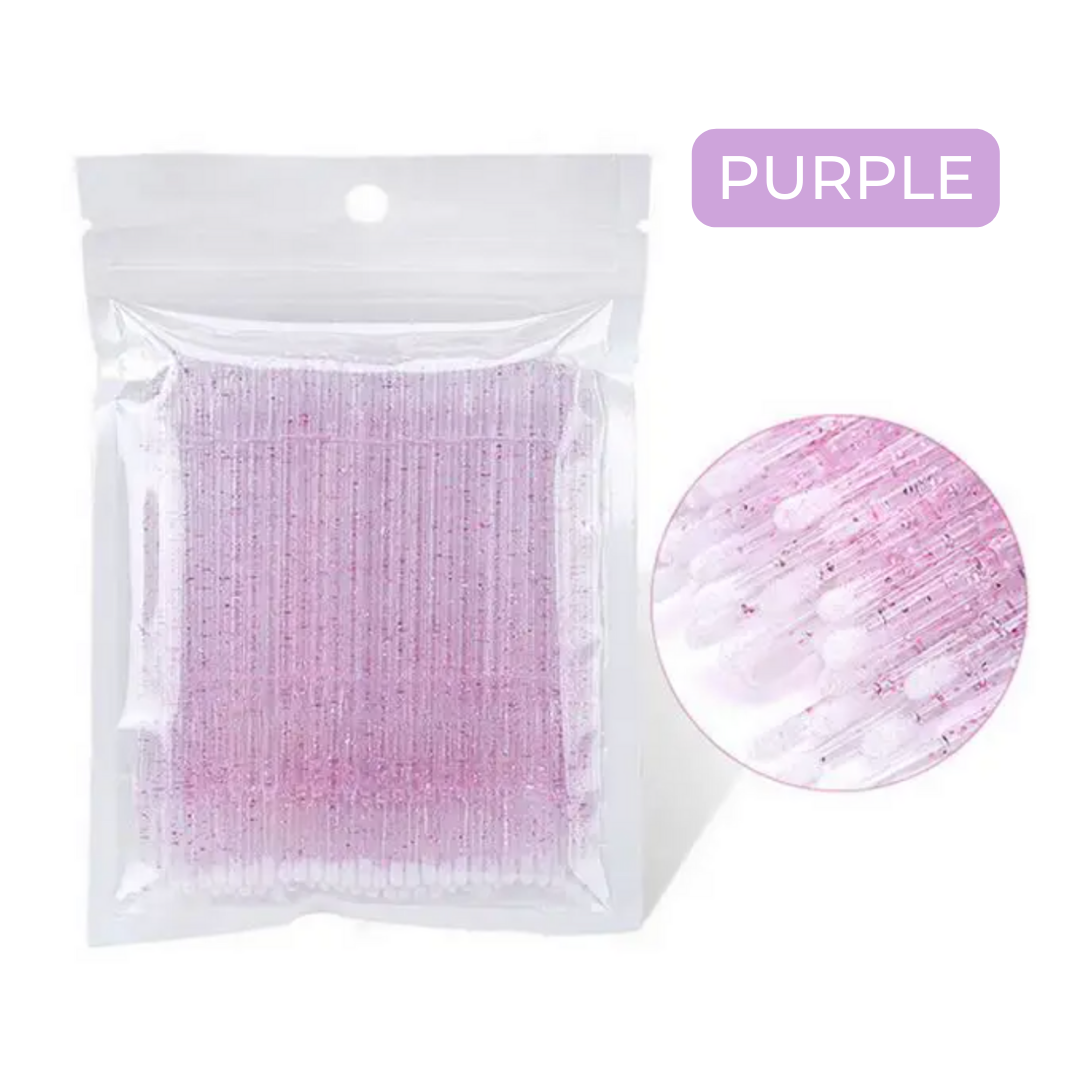 Purple Glitter Disposable Microbrushes 