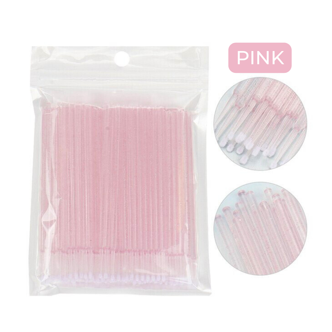 Pink Glitter Disposable Microbrushes 