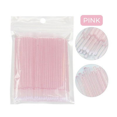 Pink Glitter Disposable Microbrushes 