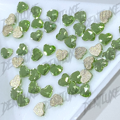 Green Heart Crystal Tooth Gems Swarovski Preciosa 