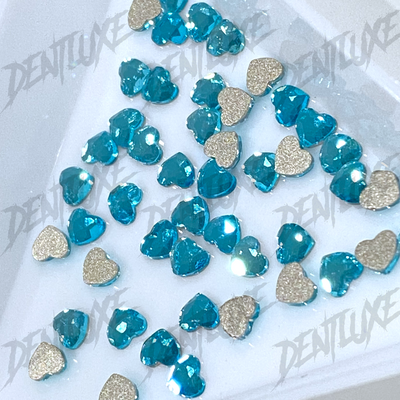 Blue Heart Crystal Tooth Gems Swarovski Preciosa
