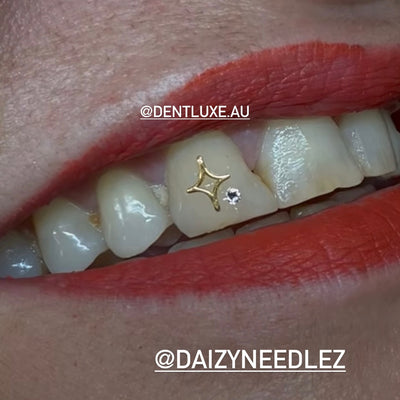 18k tooth gems hollow twinkle star sparkle charm