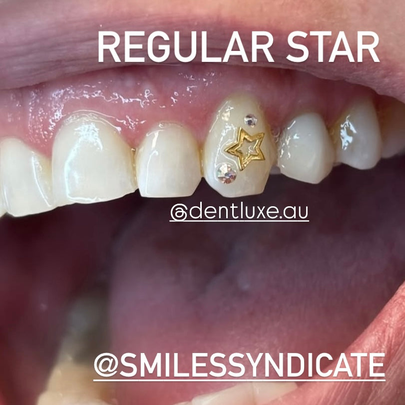 Teeth Whitening Tooth Jewelry Gold 18k Gold Tooth Gem HOLLOW STAR