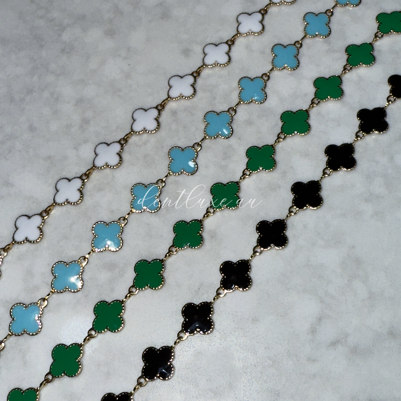 Enamel Clover Chain Permanent Jewellery Jewelry 