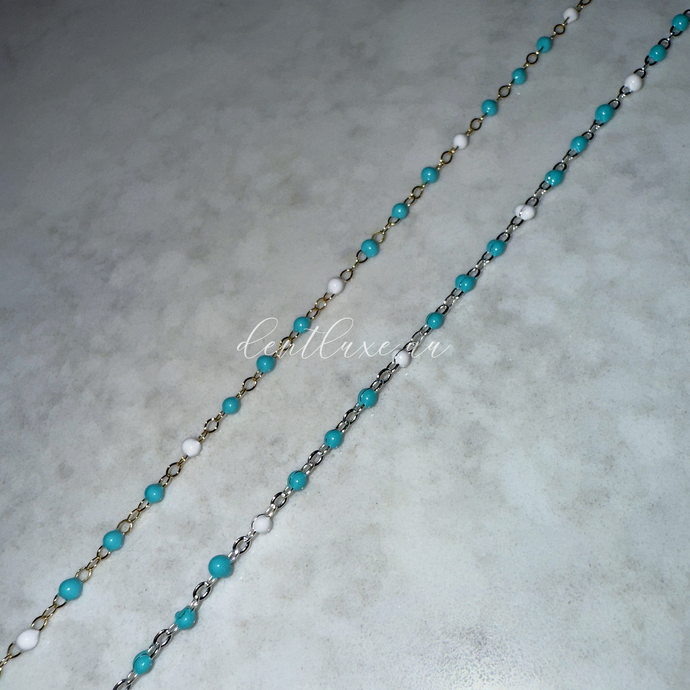 Blue & White Enamel Beaded Chain