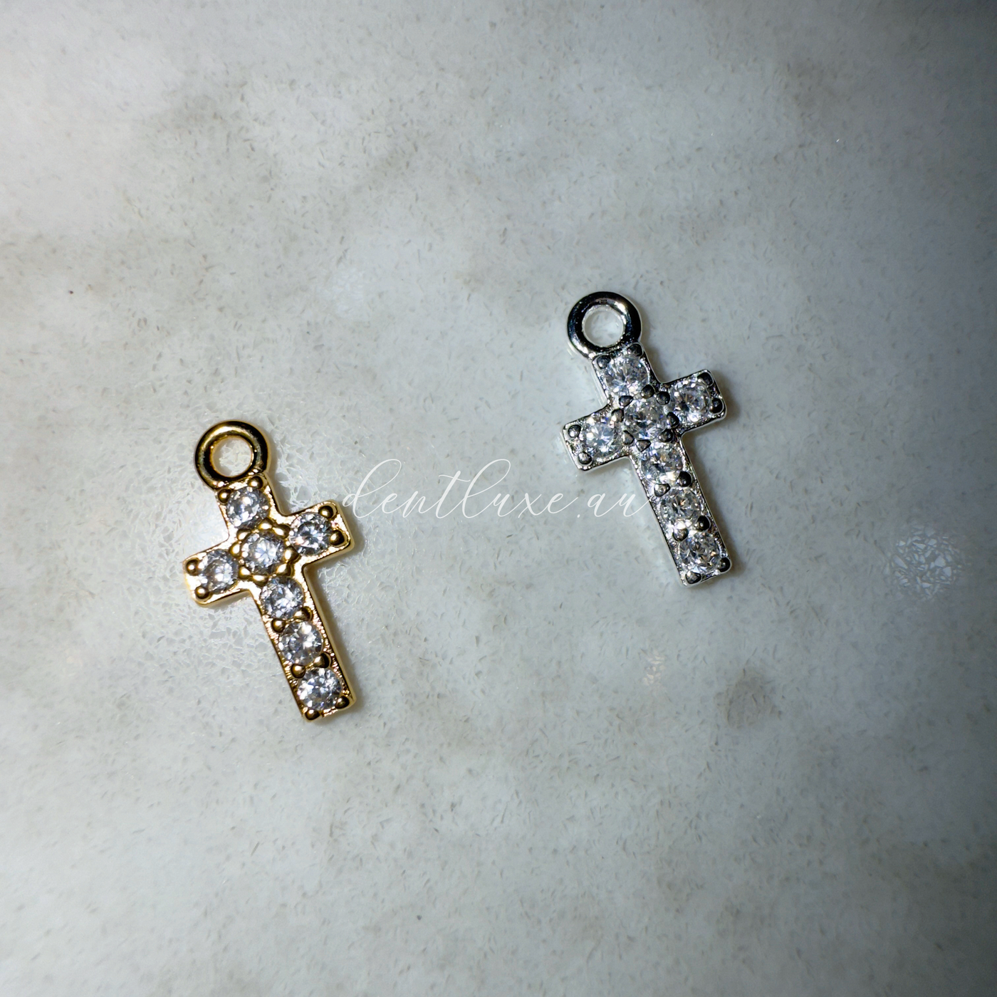 CZ Inlaid Cross Charm