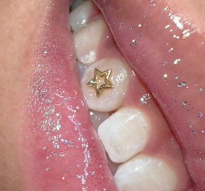 18k Gold Tooth Gem HOLLOW STAR