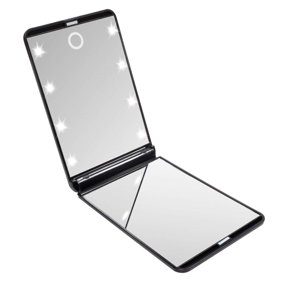 Portable LED Mirror Touch Screen - 8 LED Cosmetic Mirror - Dentluxe