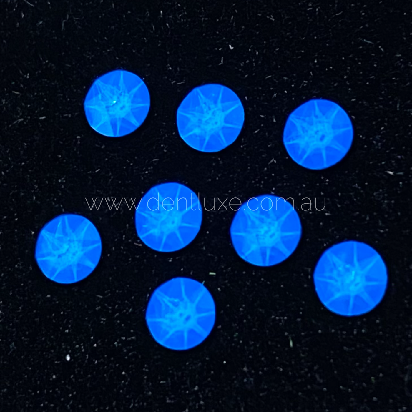 Swarovski Fluorescent Neon Blue Tooth Gems - Dentluxe